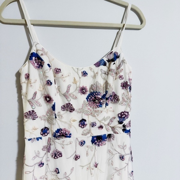 Dress the Population - White and Purple Beaded Dress - Picture 2 of 4